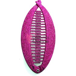 Accesoriu tip banana pentru prins parul din plastic PZS001DD - Fuchsia cu sclipici